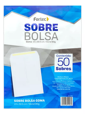 Sobre blanco engomado Fortec carta caja