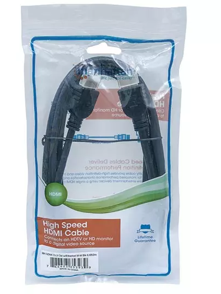 Cable Manhattan HDMI v2.0 intramuro m-m, 1