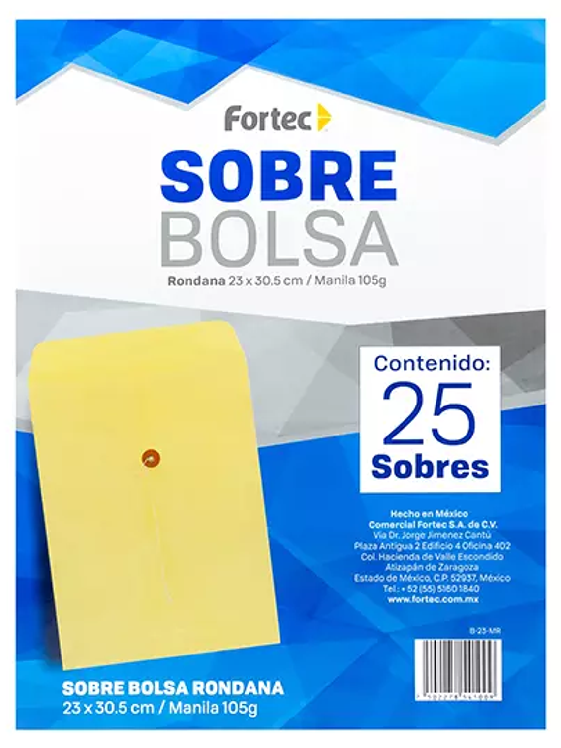 Sobre manila con rondana Fortec carta ca 1