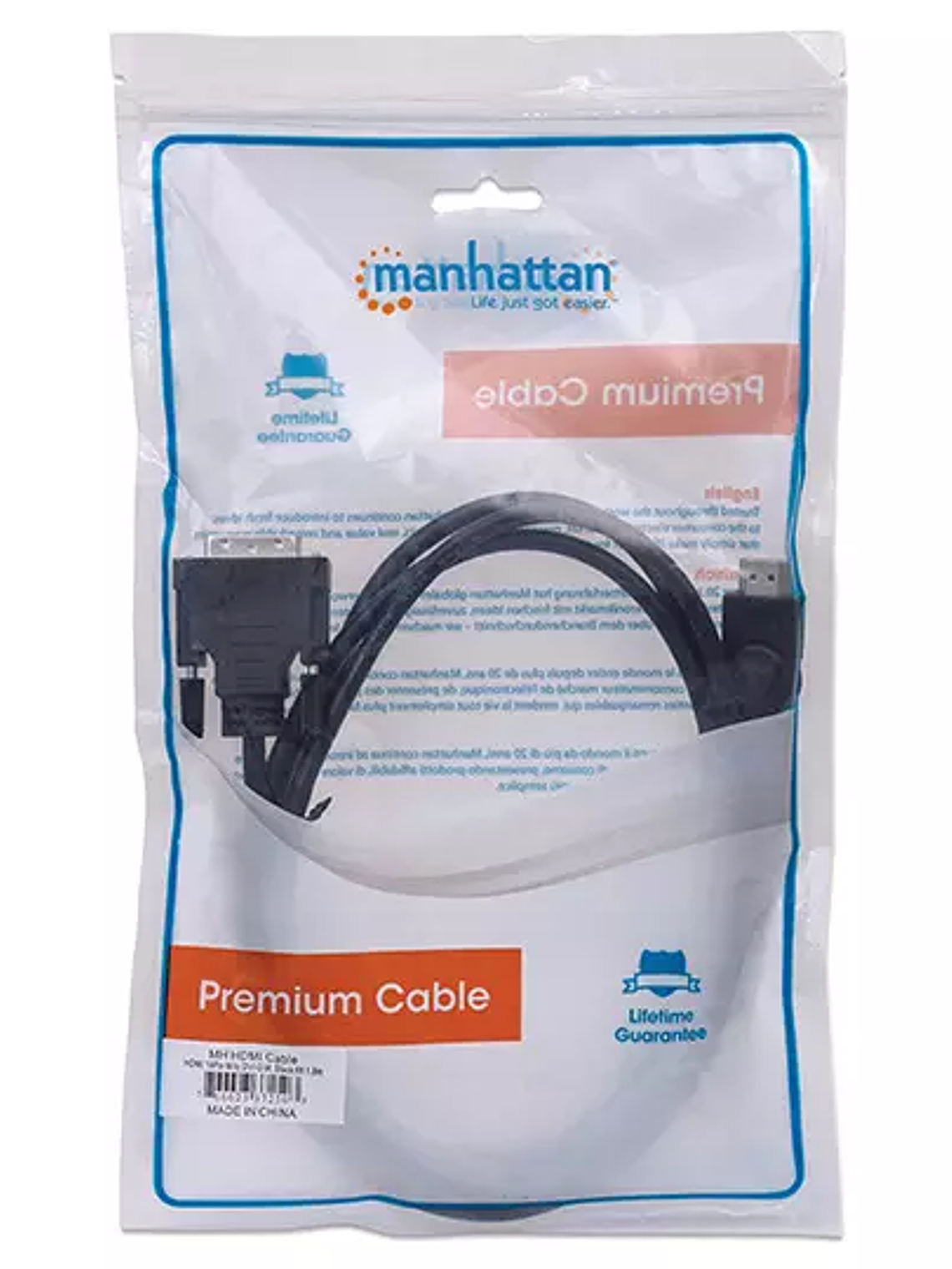 Cable Manhattan HDMI - dvi-d macho-macho 1