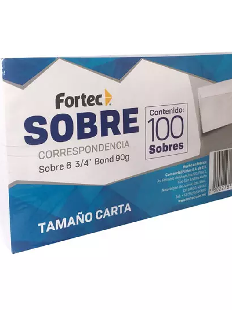 Sobre correspondencia blanco Fortec cart 1