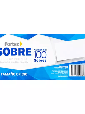 Sobre correspondencia blanco Fortec ofic
