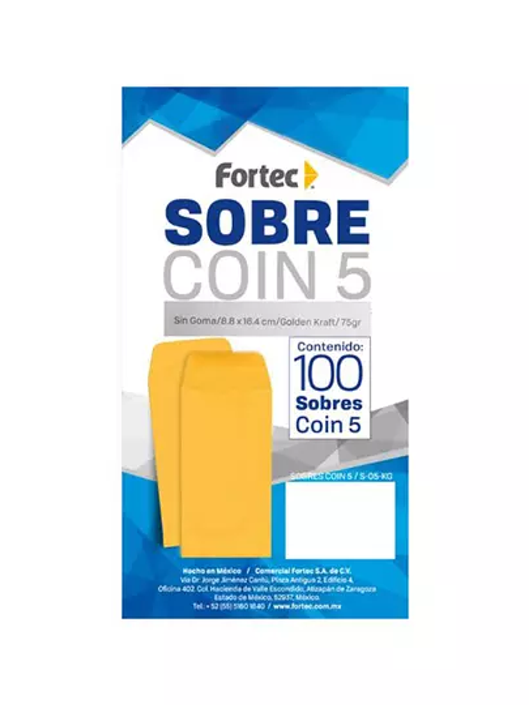 Sobre coin No. 5 Fortec Kraft económico 1
