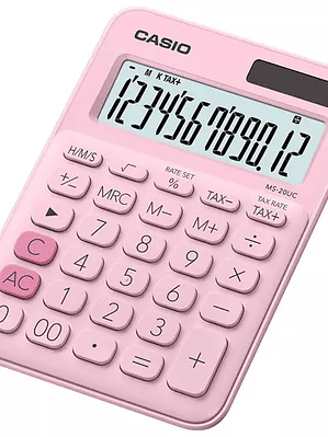 Calculadora de escritorio rosa CASIO pan