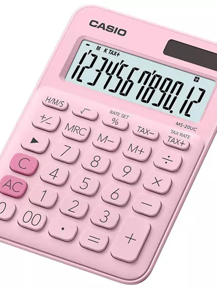 Calculadora de escritorio rosa CASIO pan 1