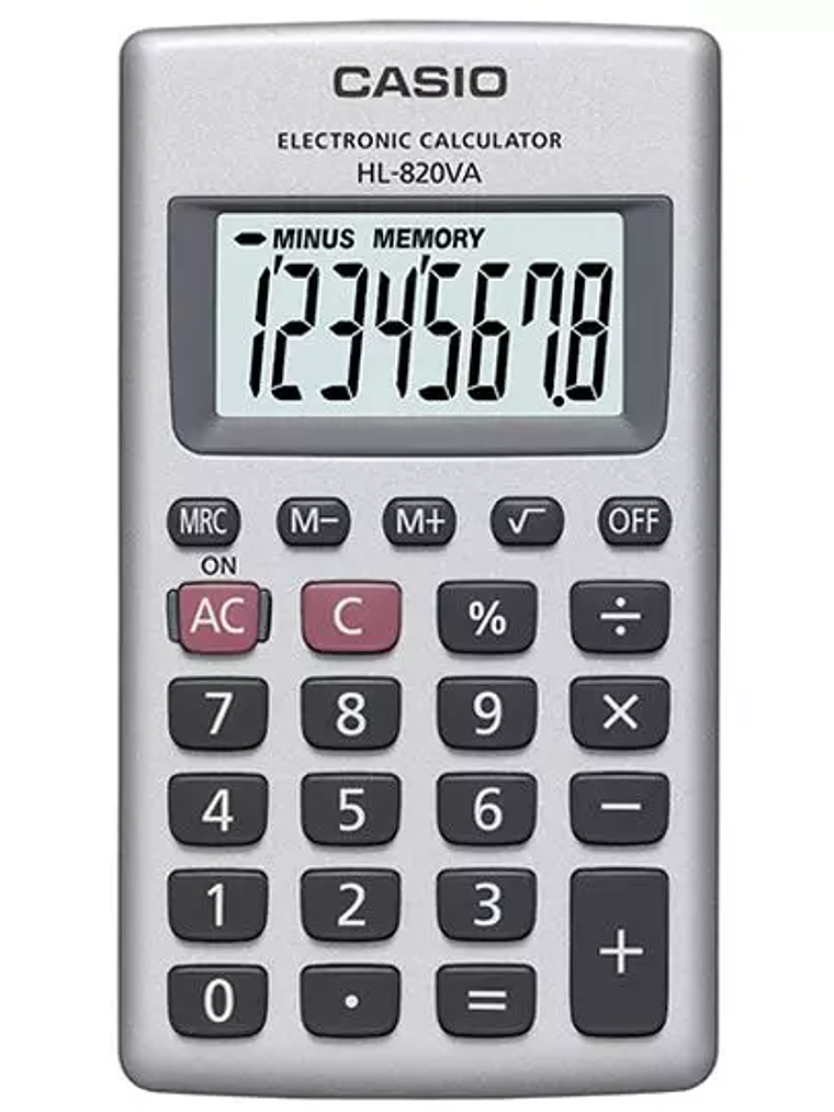 Calculadora básica 8 dígitos CASIO calcu 1