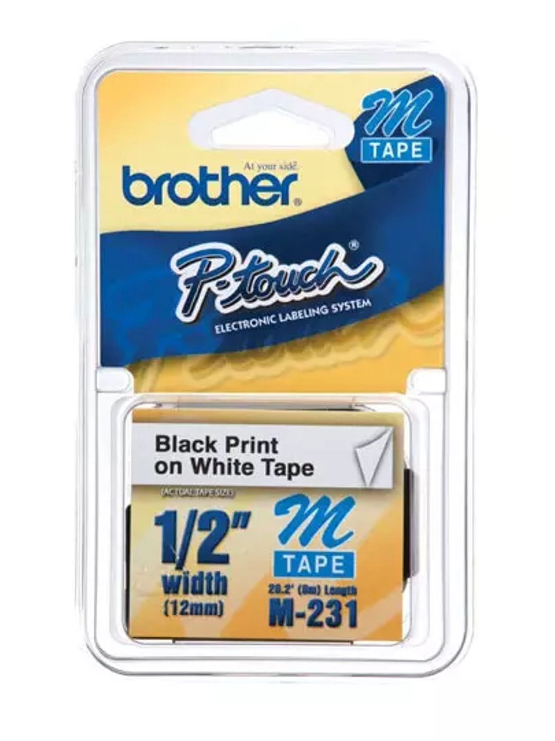 Cinta brother no laminada en negro sobre 1