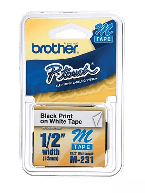 Cinta brother no laminada en negro sobre