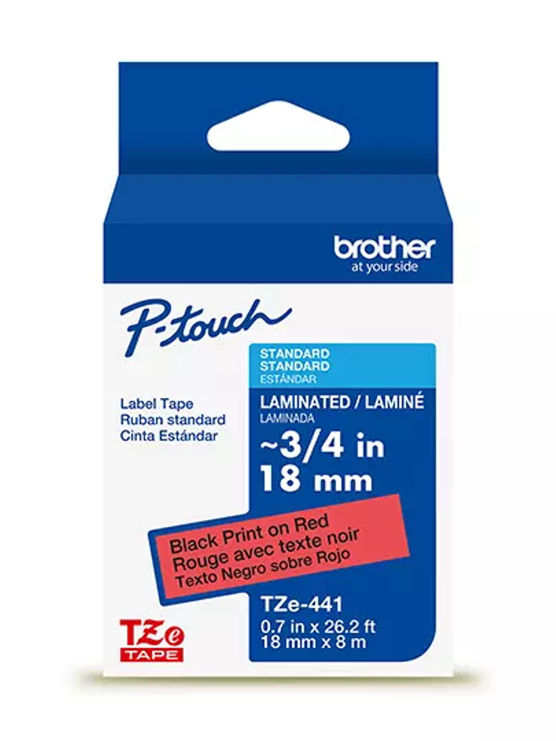 Cinta Brother negro sobre rojo 18mm para 1