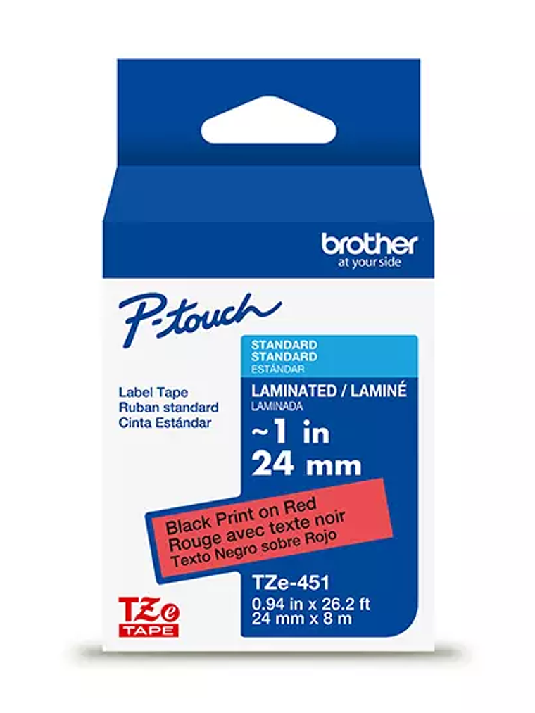 Cinta Brother TZE451G rojo/negro. 1