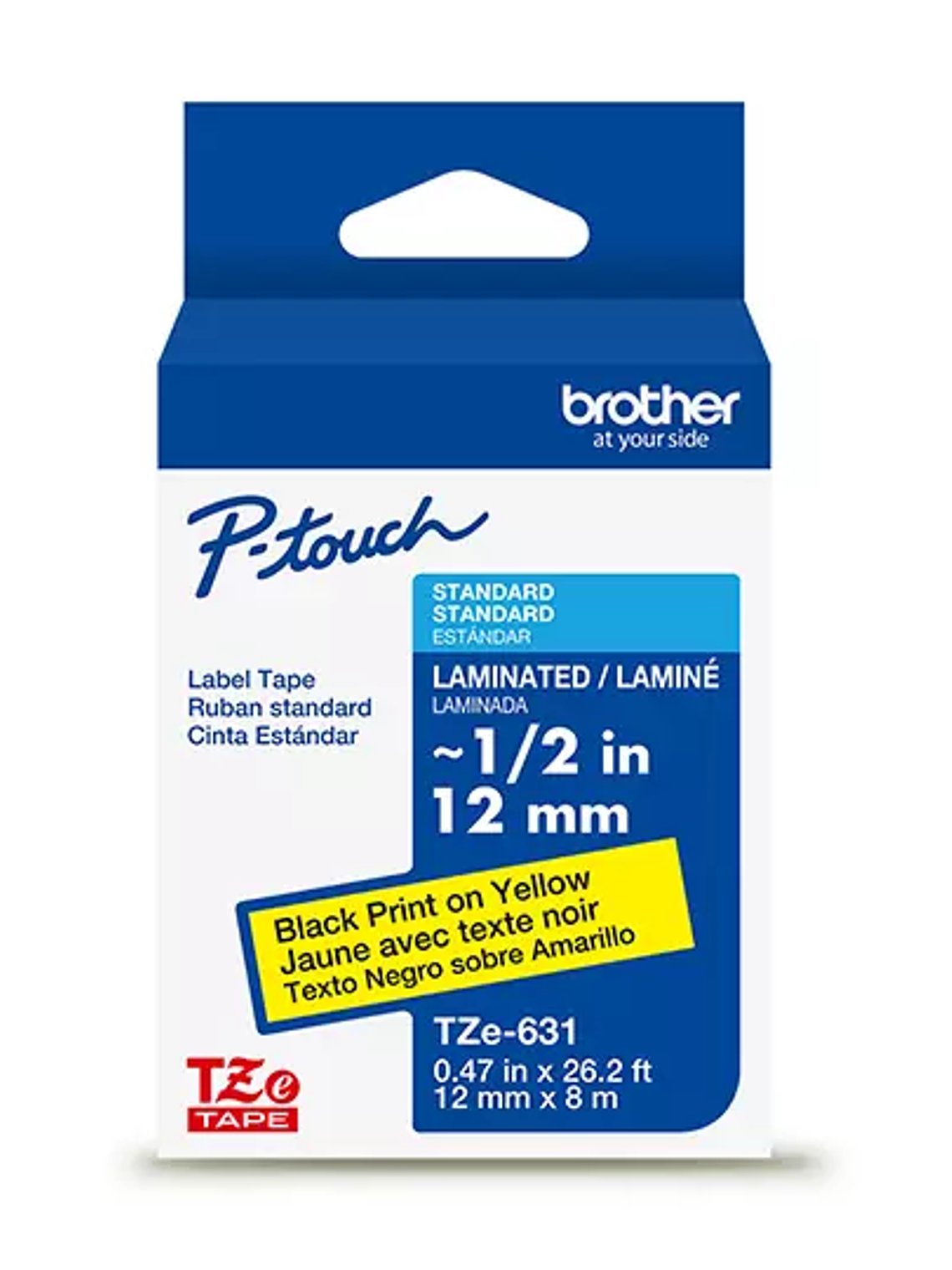 Cinta Brother negro sobre amarillo 12 mm 1