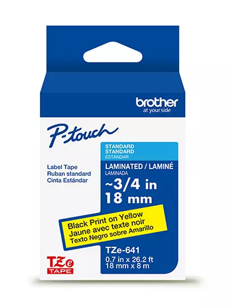 Cinta Brother negro sobre amarillo TZE64 1