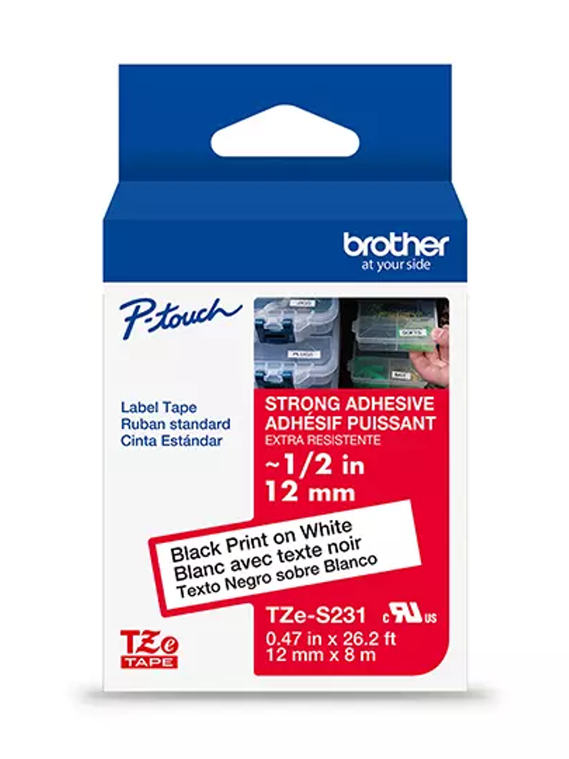 Cinta Brother negro sobre blanco TZES231 1