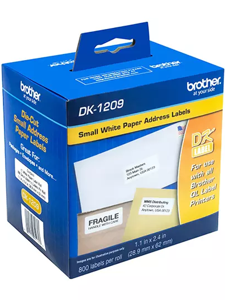 Etiquetas brother de papel pequeñas DK12 1