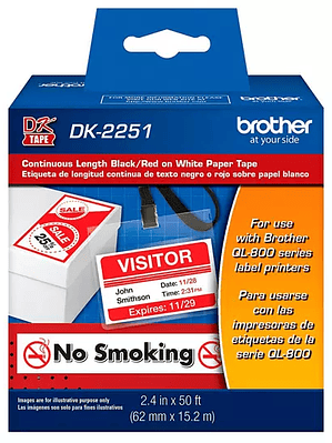 Etiquetas brother de papel blanco de lon