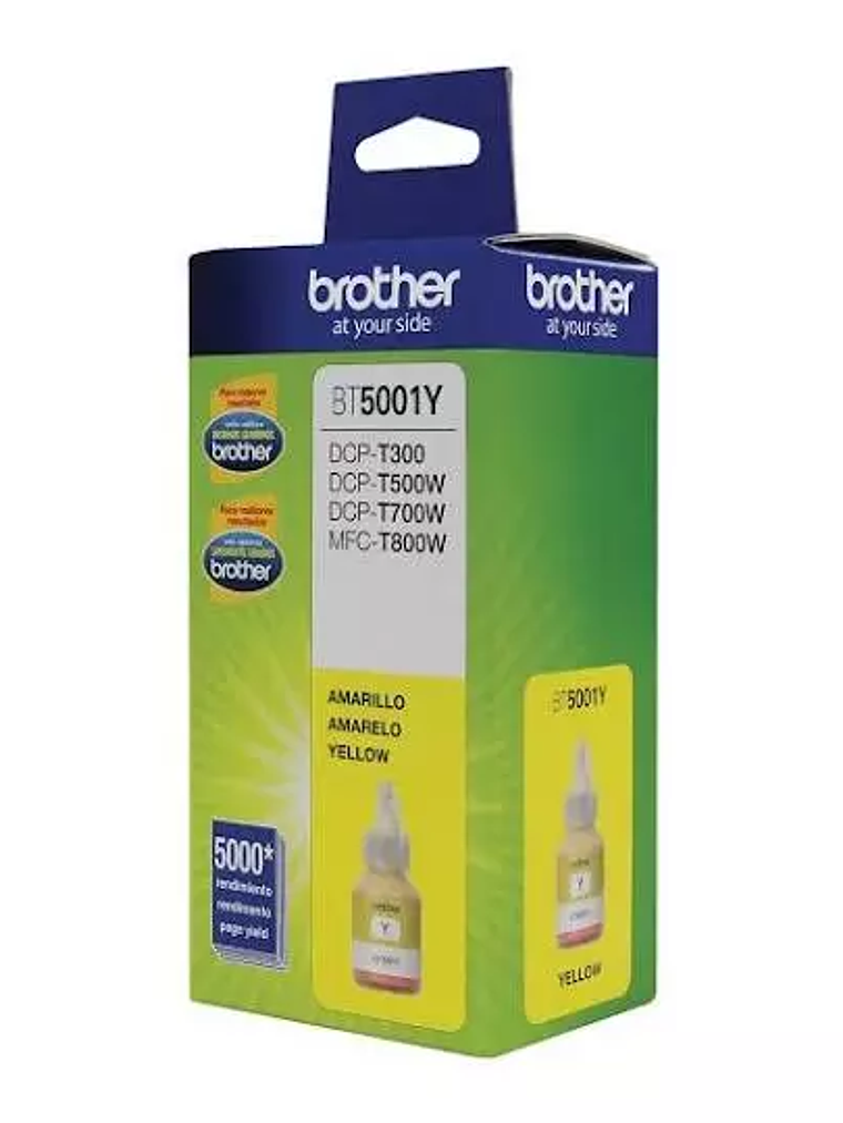 Botella Brother tinta color amarilla BT5 1