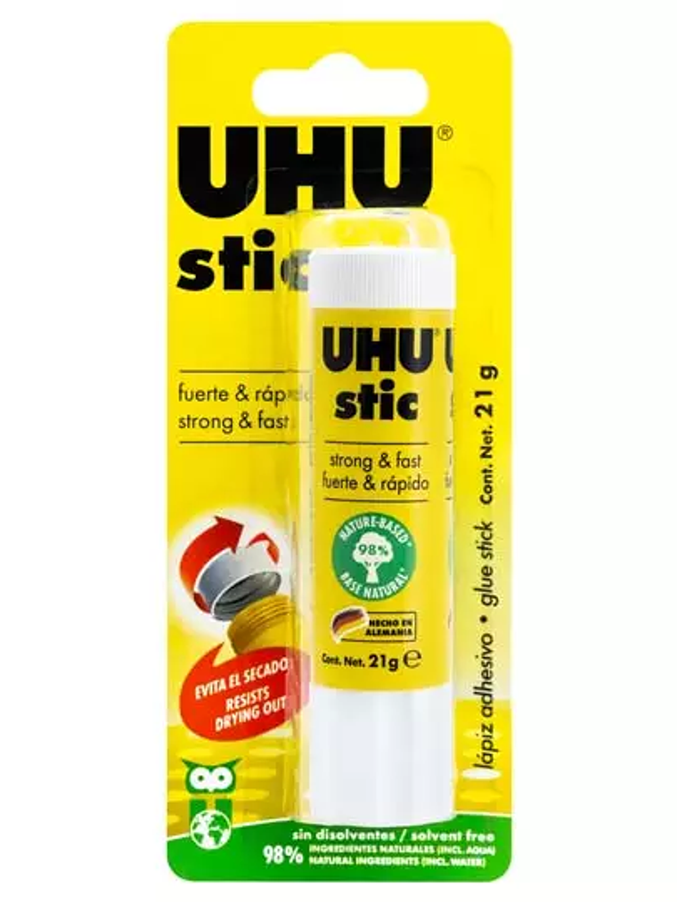 LM-Lápiz adhesivo UHU Stic de 21 g, blís 1