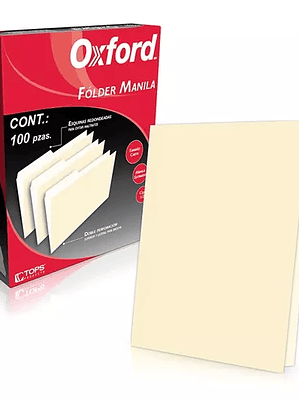 Folder manila Oxford carta color crema c