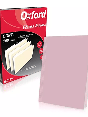 Folder manila Oxford carta color rosa ce