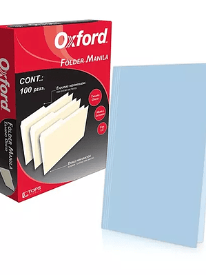 Folder manila Oxford oficio color azul c