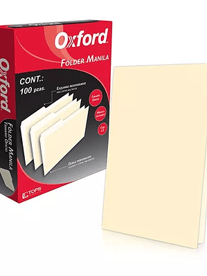 Folder manila Oxford oficio color crema