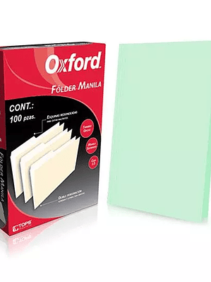 Folder manila Oxford oficio color verde