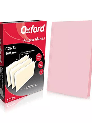 Folder manila Oxford oficio color rosa c