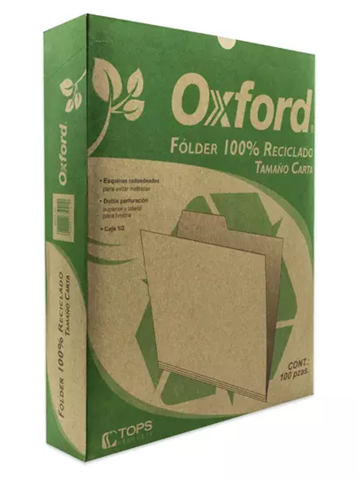 Folder kraft Oxford carta ceja 1/2 caja 1