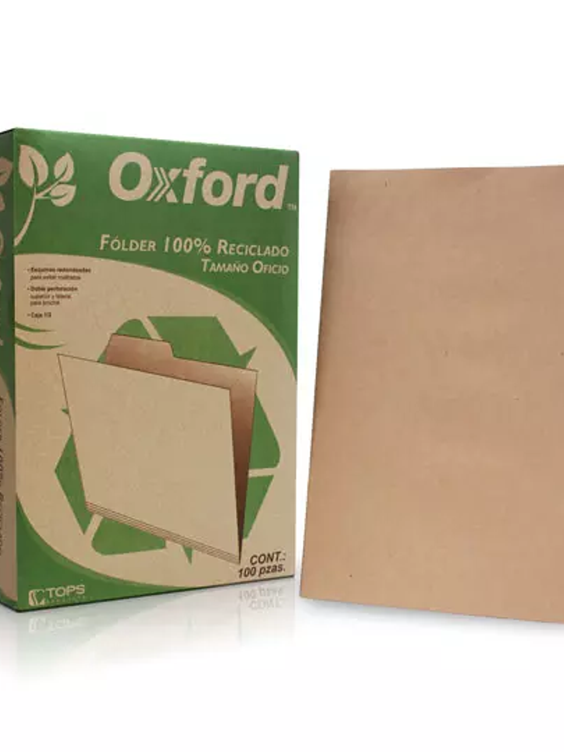 Folder kraft Oxford oficio ceja 1/2 caja 1