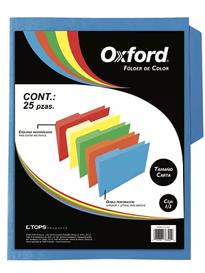 Folder de color Oxford carta color azul
