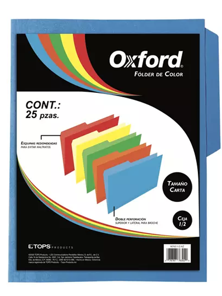 Folder de color Oxford carta color azul 1
