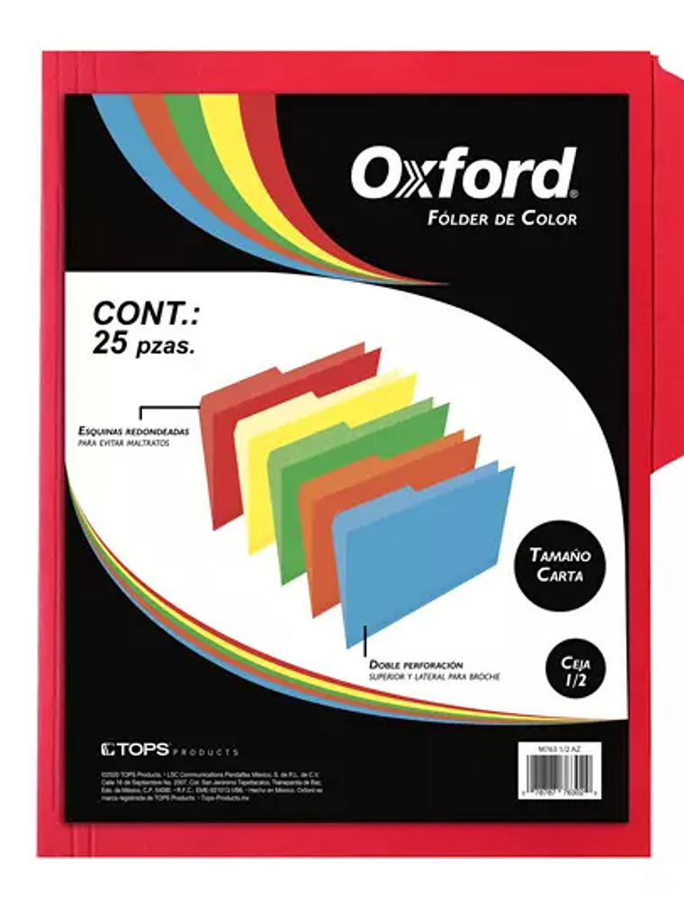 Folder de color Oxford carta color rojo 1