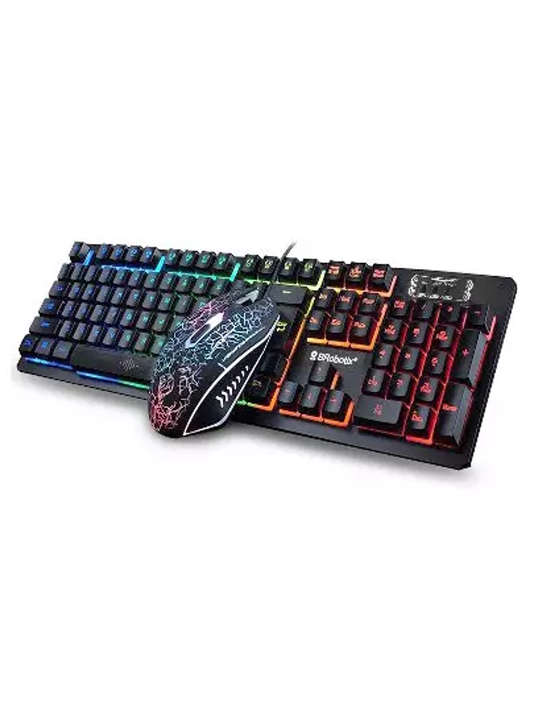 Teclado combo USB Brobotix iluminado neg 1