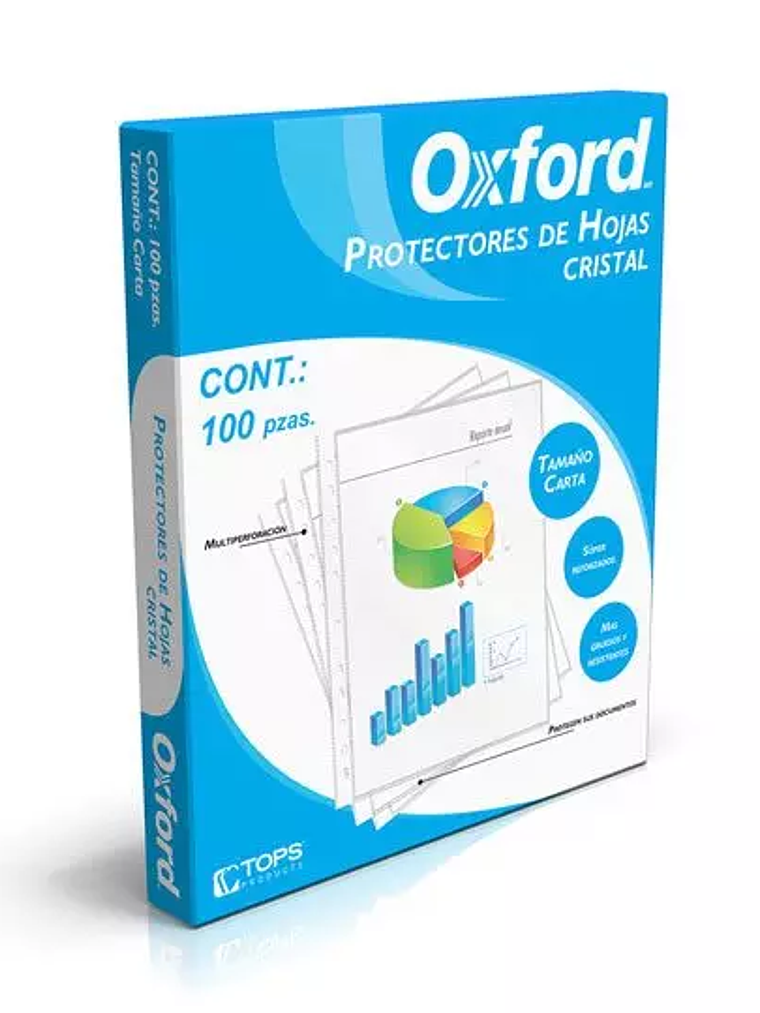 Protector de hojas Oxford carta cristal 1