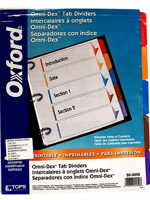 Separador con índice Oxford carta cejas