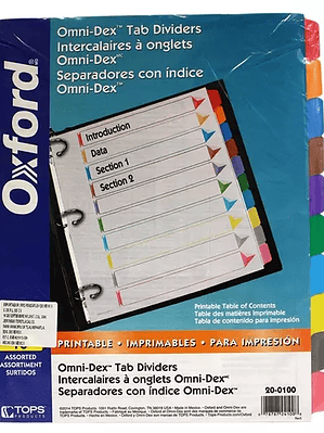 Separador con índice Oxford carta cejas