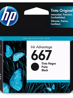 Cartucho de tinta HP ink 667 negro
