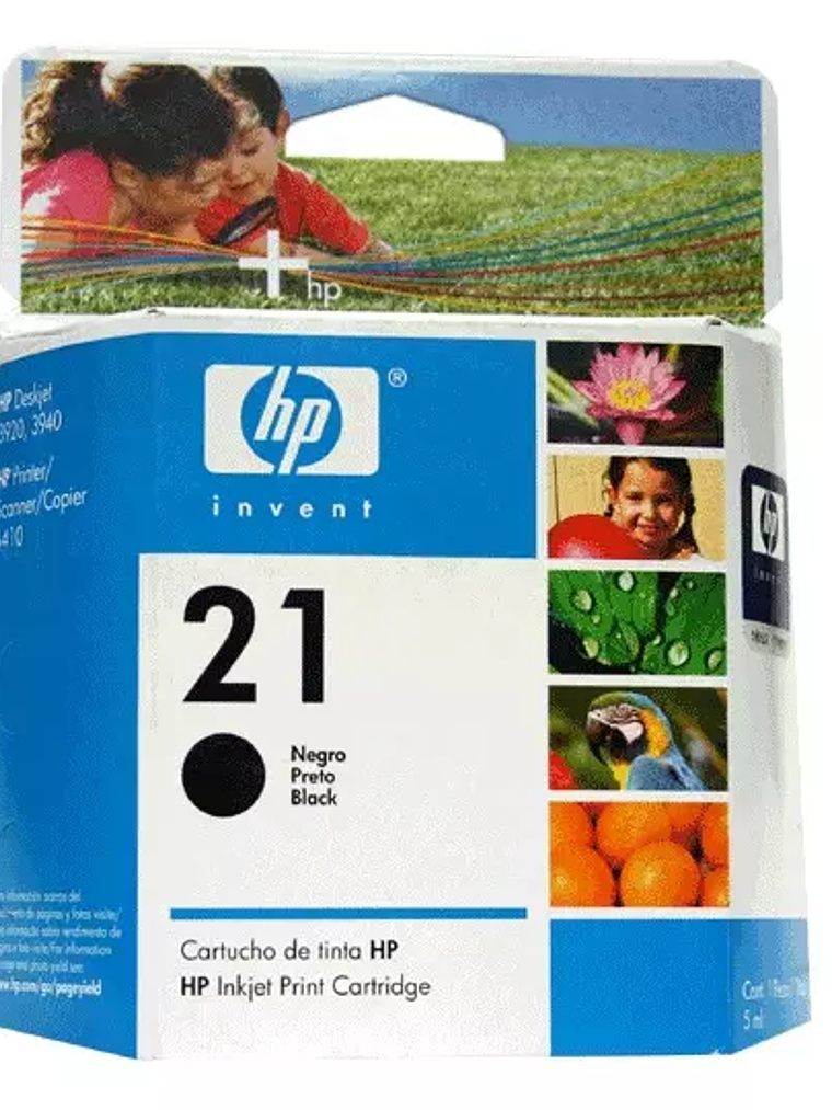 Cartucho de tinta negra HP 21 1