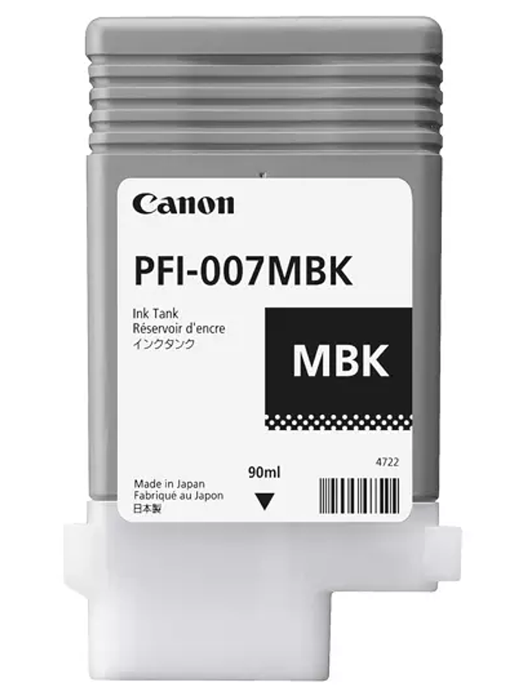 Tanque de tinta Canon PFI-007 negro mate 1