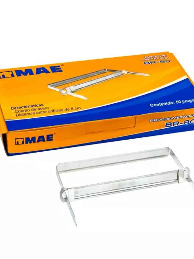 Caja de broches metalicos mae 8 cm con 5 1