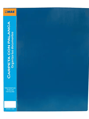 Carpeta con palanca MAE carta, color azu