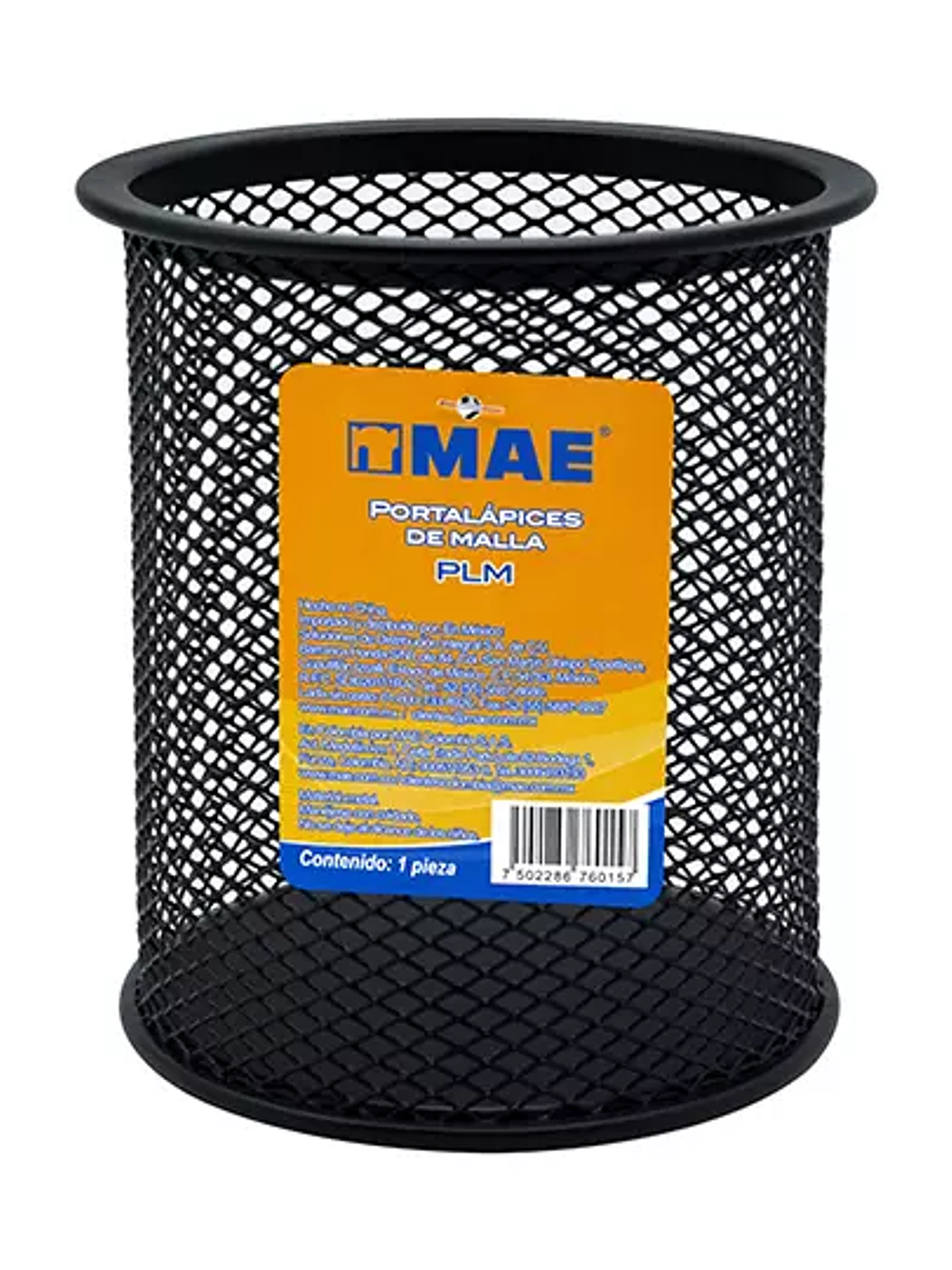 Portalápiz mae de malla metálica negro. 1