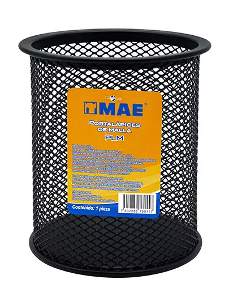 Portalápiz mae de malla metálica negro. 1