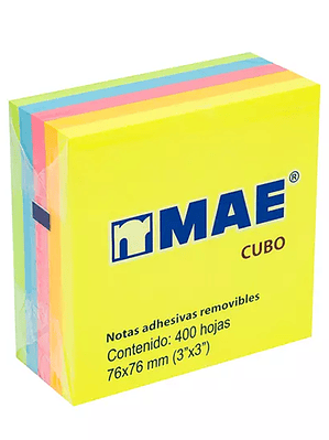 Block de notas adhesivas colores neon 3x