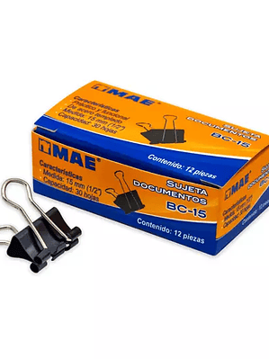 Sujetadocumentos mae de 15 mm 12 piezas