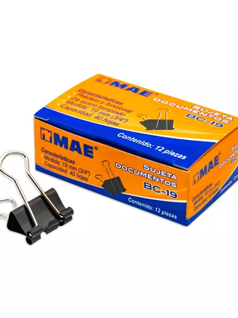 Sujetadocumentos mae de 19 mm 12 piezas 1