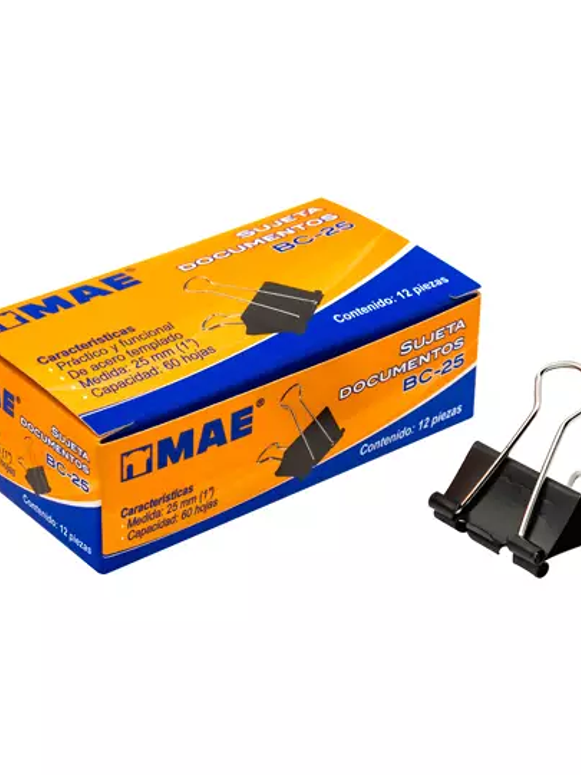 Sujetadocumentos mae de 25 mm 12 piezas 1