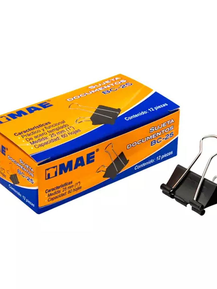 Sujetadocumentos mae de 25 mm 12 piezas 1