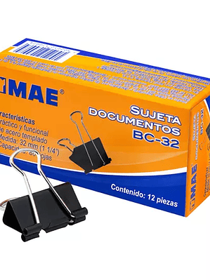 Sujetadocumentos mae de 32 mm 12 piezas