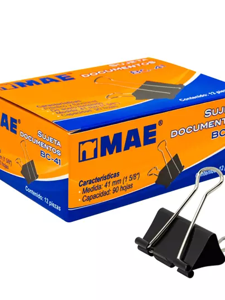 Sujetadocumentos mae de 41 mm 12 piezas 1